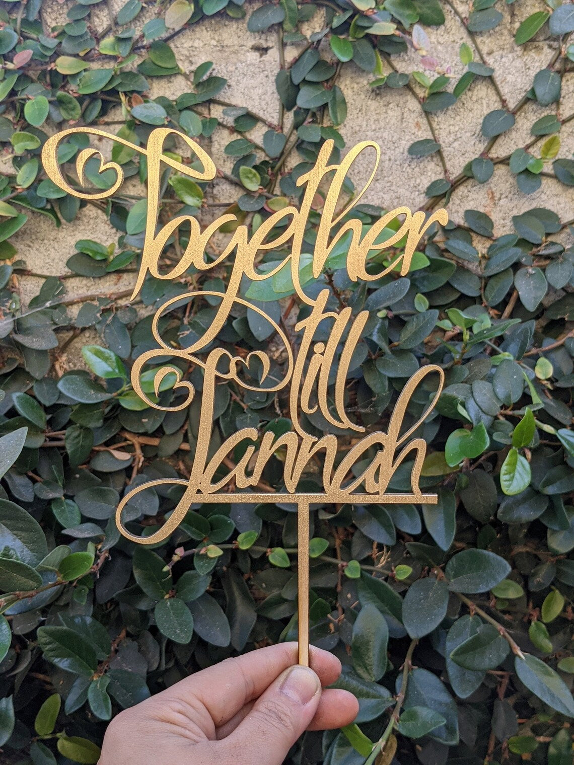 Together till Jannah | Together Till Heaven Cake Topper | Wedding Topper | Love Quotes | Islamic Forever Love | Let's Grow Up Together