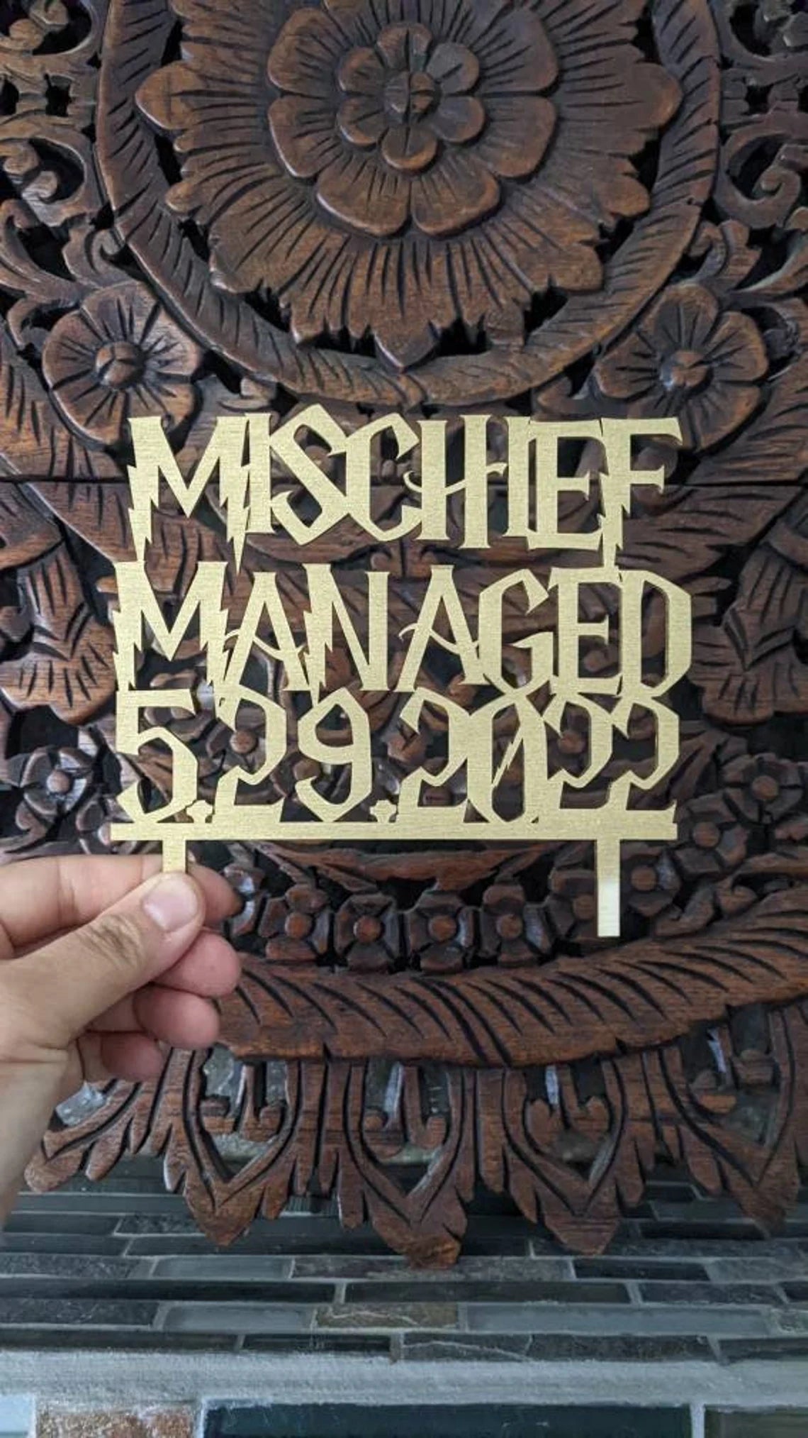 Mischief Managed + Date Topper | Wedding Cake Topper | Unique Potter Cake Topper | HP Cake Topper | Inspired