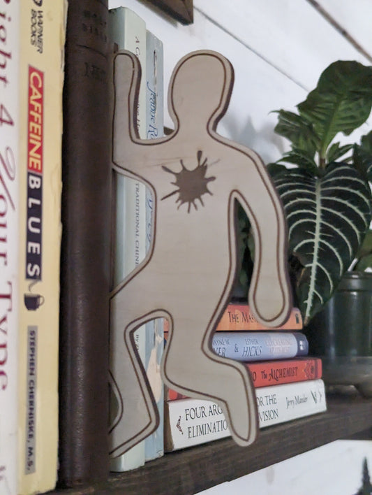 True Crime Wood Shelf Insert Silhouette | Shelf Silhouette | Bookshelf Sign | Bookish | Gift for Book Lover