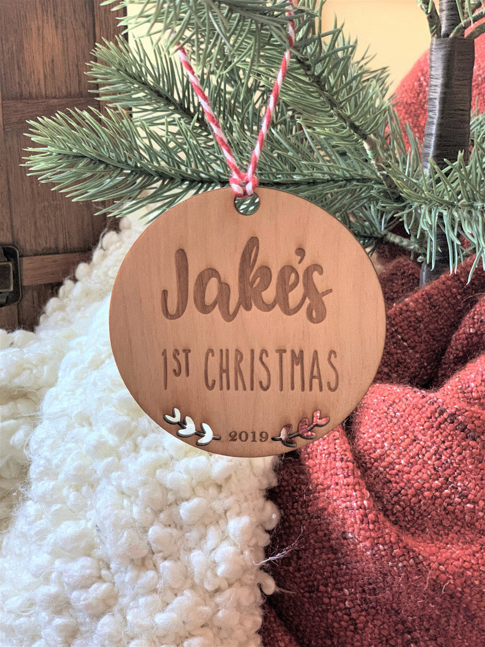 Personalized Baby's First Christmas with Custom Year Ornament Gift Keepsake