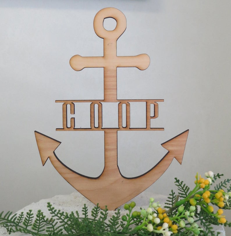 PERSONALIZED Anchor Cake Topper with Name or Last Name