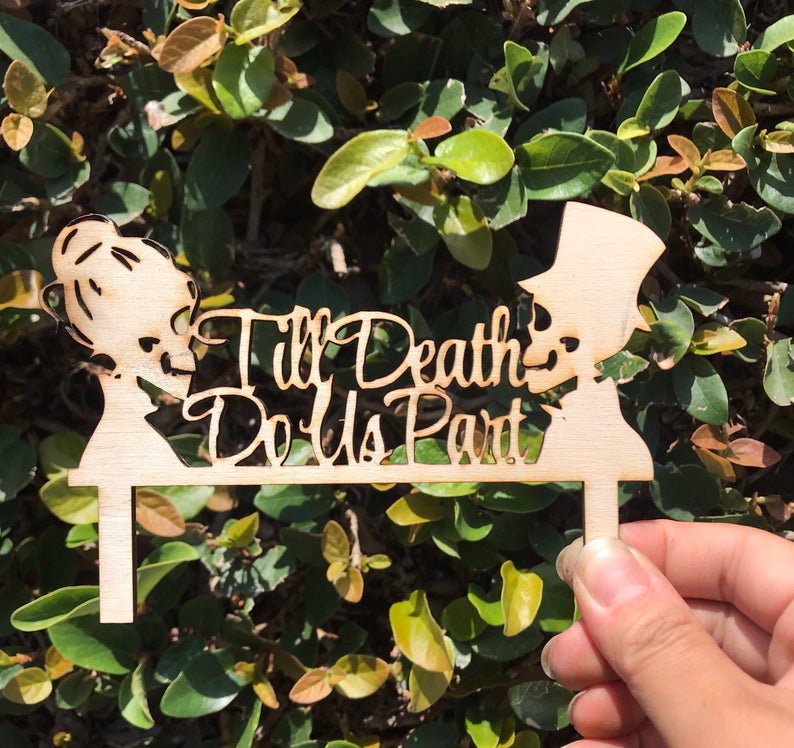 Skull Till Death Do Us Part Cake Topper