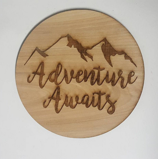 Mountain Adventure Awaits Outdoor Announcement Plaque