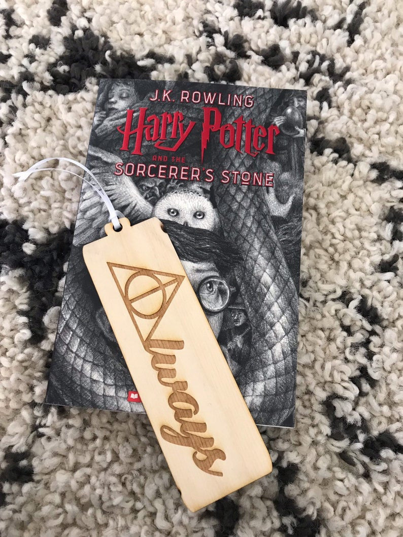 Harry Potter  Laser Engraved Wood Bookmark - Always - HP -