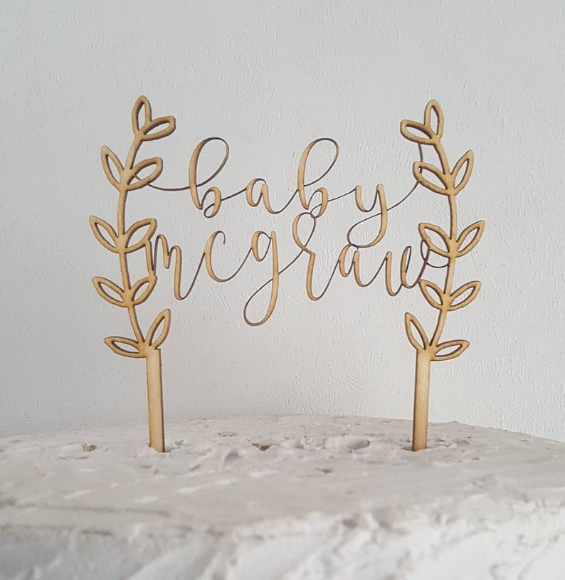 Personalized Baby Name Birthday or Baby Shower Cake Topper
