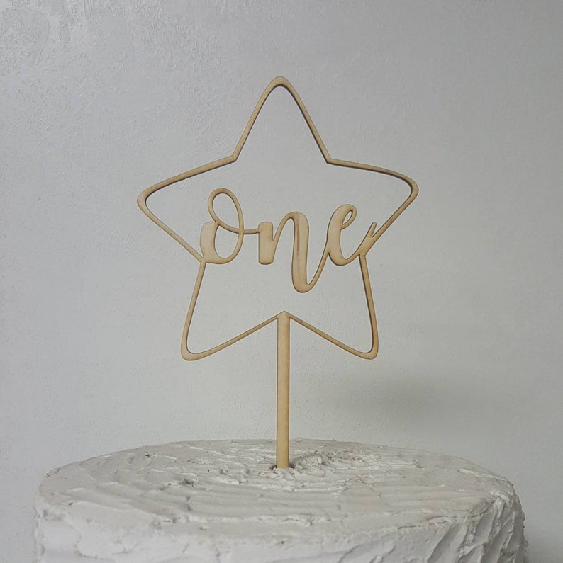 Custom Personalized Age Birthday  Cake Topper Star