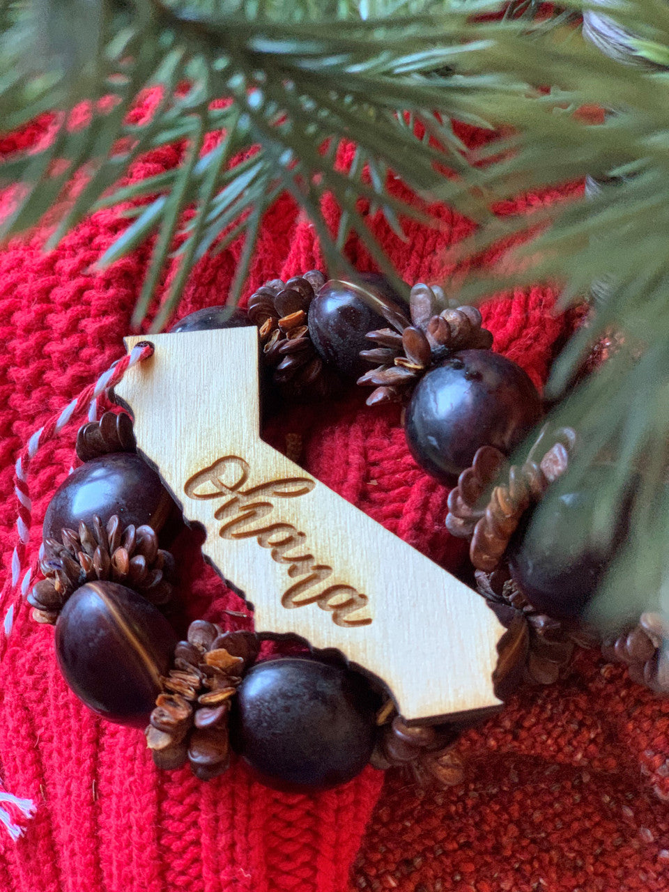 Customizable Ohana Family California Christmas Ornament