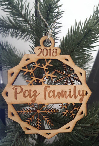 Personalized Family Year And Name Christmas Ornament Keepsake