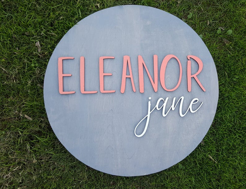 3D Personalized First And Last Name Plaque Round Sign