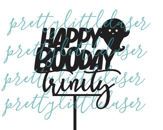 Happy Boo Day Name Cake Topper | Happy Birthday Cake Topper | Scary Themed Party | Halloween Birthday | Smash