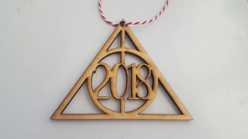 2019 Harry Potter Inspired Always Love Wedding or Anniversary Laser Cut Natural Wood Christmas Tree Ornament Decoration