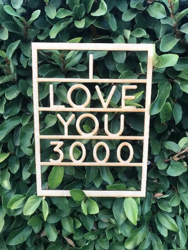I Love You 3000 Marvel Avengers End Game Wooden Message Board Home Decor Sign