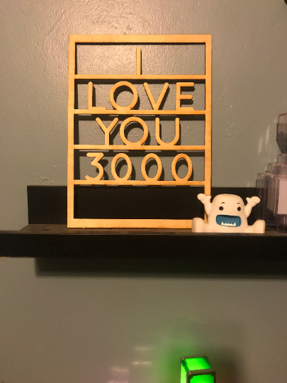 I Love You 3000 Marvel Avengers End Game Wooden Message Board Home Decor Sign