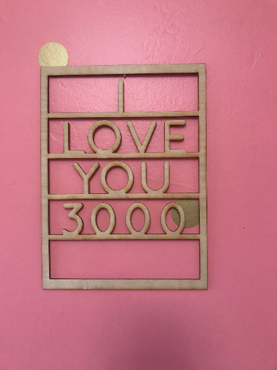 I Love You 3000 Marvel Avengers End Game Wooden Message Board Home Decor Sign