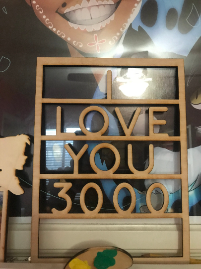 I Love You 3000 Marvel Avengers End Game Wooden Message Board Home Decor Sign