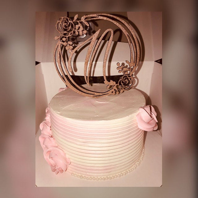 Custom Personalized Monogram Cake Topper, Letter Monogram, Cake Topper Wedding Rustic Cake Topper Single Letter