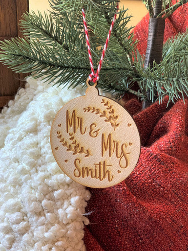 Personalized Christmas Ornament Newlyweds Keepsake