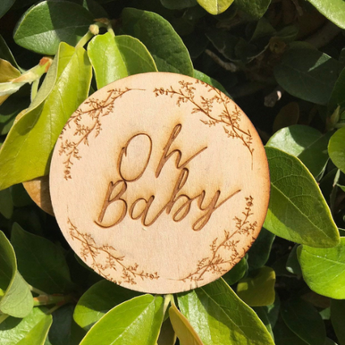 Oh Baby Sign Engraved Birth Announcement Sign
