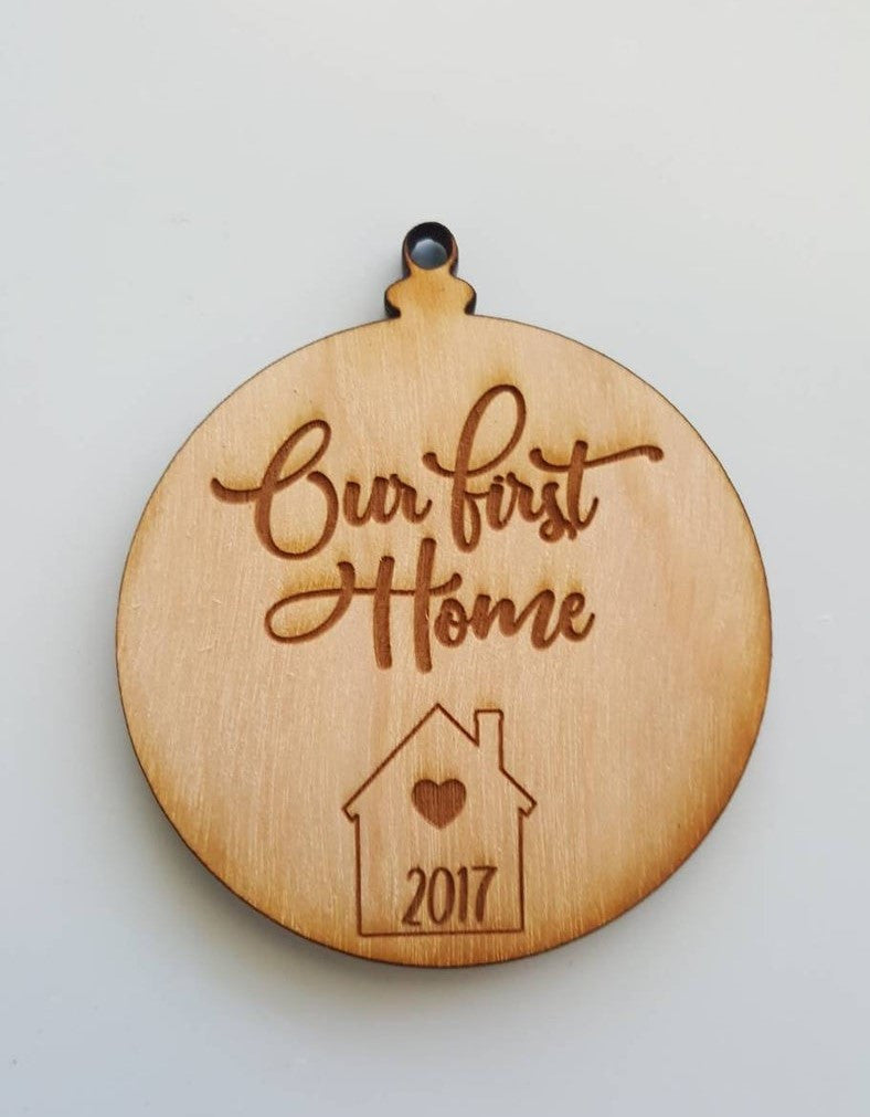 Personalized Our First Home House and Heart Christmas Tree Year Custom Ornament Gift