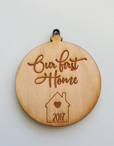 Personalized Our First Home House and Heart Christmas Ornament Gift