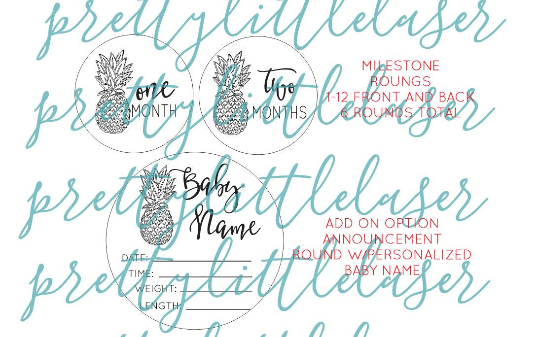 Pineapple Milestone Round with Option for Add on Announcement