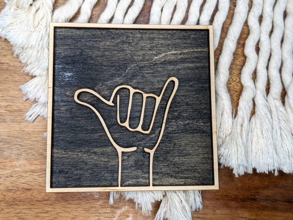 Shaka Wood Sign | Mahalo Tray Wood Sign | Hawaiian Decor | Farmhouse Sign | Hawaii Decor | Island Signs | Aloha Sign