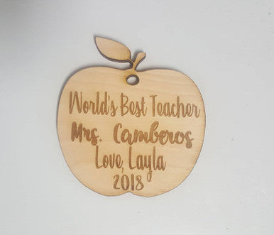 Personalized Names Christmas World's Best Teacher Apple Gift Ornament Keepsake