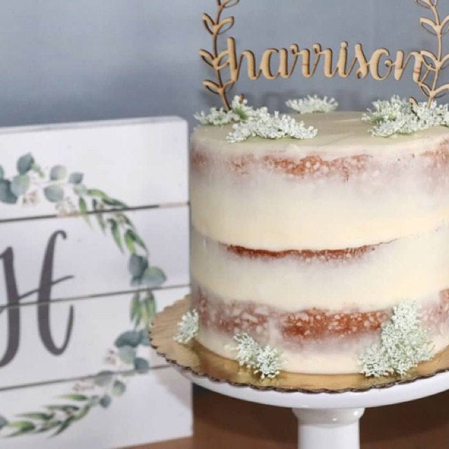 Personalized Name Birthday or Baby Shower or Happy Birthday Cake Topper