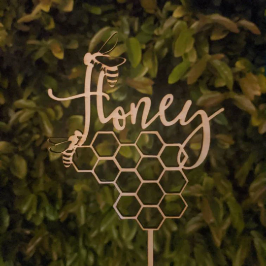 Custom Name Honey Bee  Cake Topper | Bumble Bee Baby Shower Cake Topper | Bee Party | Birthday | Bee Lover | Bee Day Cake Topper | Honeybee