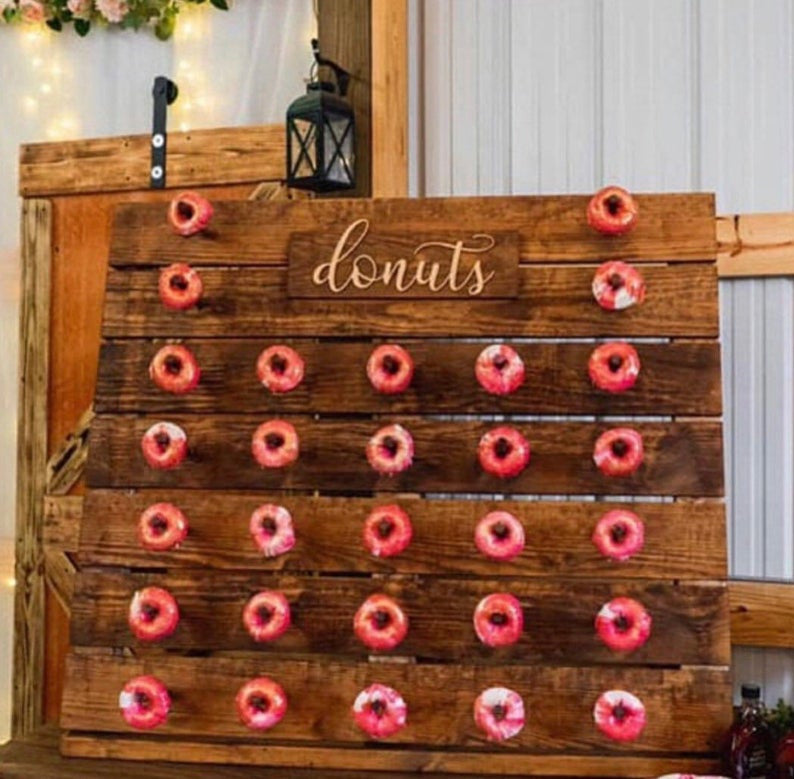 Custom Donuts Cut Out Wooden Words Cursive Natural Wood Sign Love Donut Board Dessert Table Baby Wedding Bridal Shower Birthday Home Decor