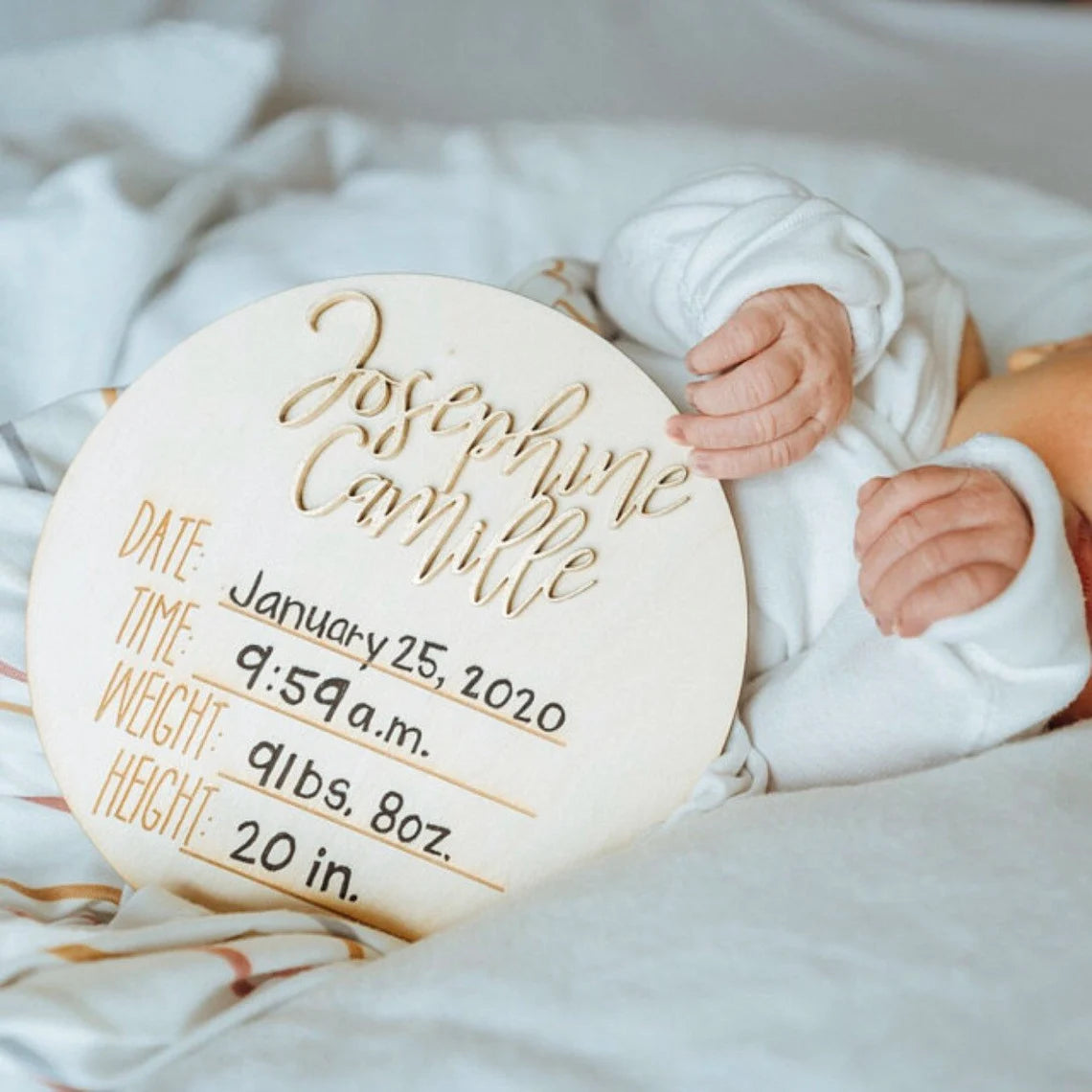 Personalized 3D Hospital Welcome Birth Announcement Details Wood Plaque Photo Prop Sign