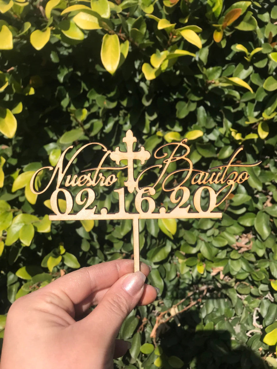 Custom Date Cross Personalized Nuestro Bautizo Cake Topper | God Bless Cake Topper | Custom God Bless Christening Cake Topper | Our Baptism