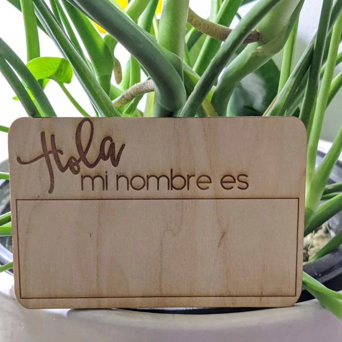 Hello My Name is Wooden Name Tag | EngravingOption | Baby Birth Announcement | Hospital Announcement