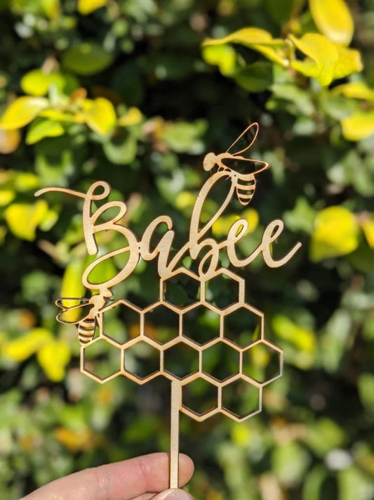 Babee Bee Cake Topper | Bumble Bee Baby Shower Cake Topper | Bee Party | Birthday | Bee Lover | Bee Day Cake Topper |Honeybee | Smash