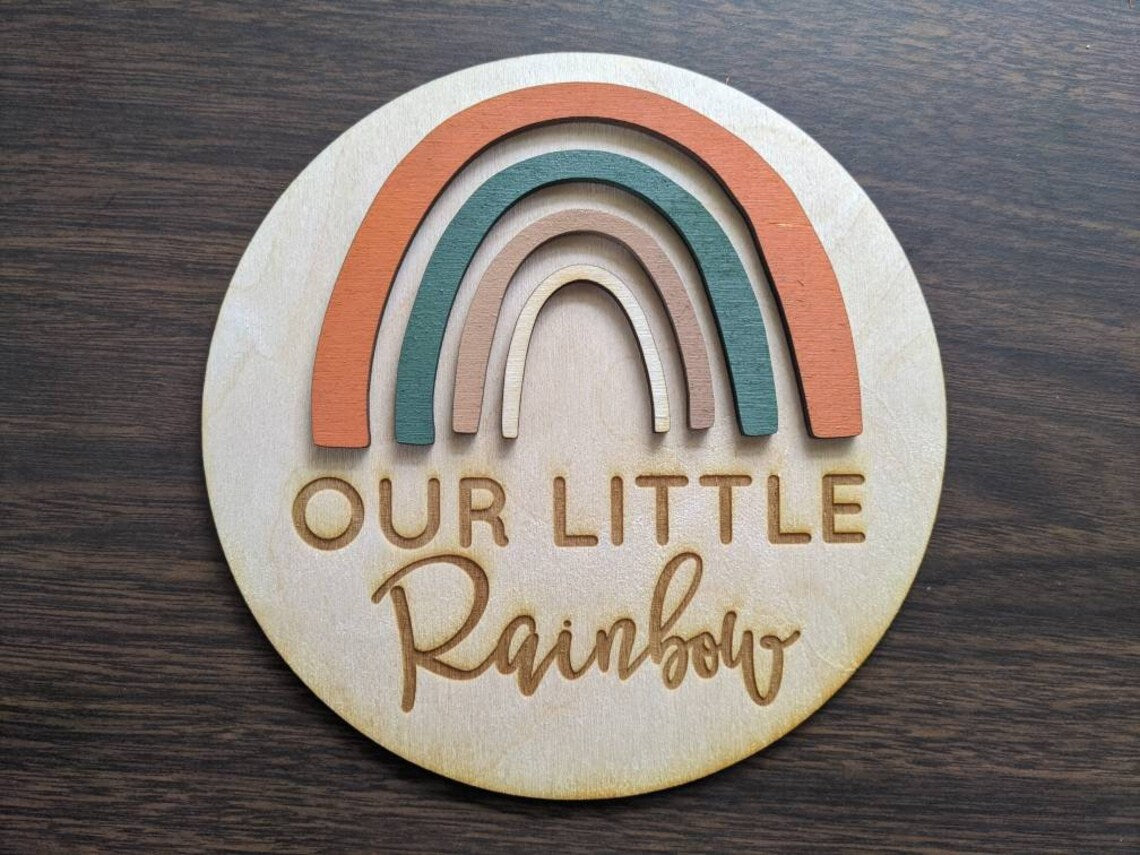 Our Little Rainbow Baby Sign | Birth Announcement | Rainbow Baby Announcement | Shower Gift | Rainbow Baby | 3D Hospital Birth Announcement