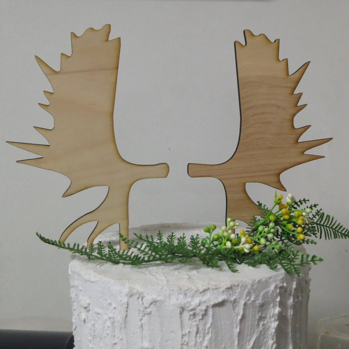 Moose Antler Wedding or Woodland Theme Birthday Cake Topper Rustic Country Outdoor Celebration