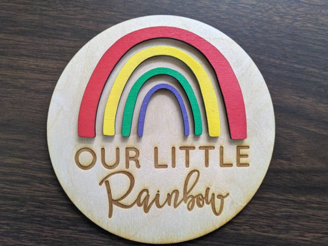 Our Little Rainbow Baby Sign | Birth Announcement | Rainbow Baby Announcement | Shower Gift | Rainbow Baby | 3D Hospital Birth Announcement