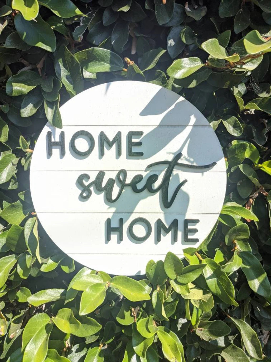 Home Sweet Home Sign | Living Room Decor | Home Decor | Shiplap | Farmhouse | 3D Wooden Sign | Round Sign | Housewarming Gift | Faux Ship