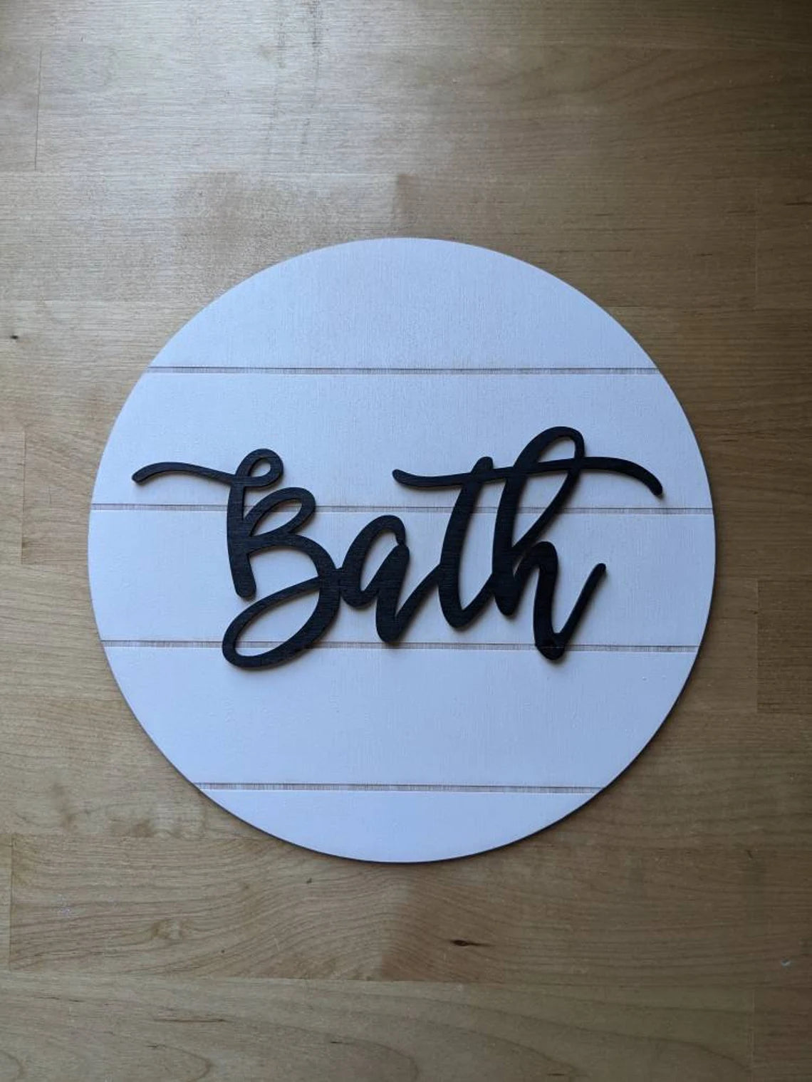 Bath Sign | Living Room Decor | Home Decor | Shiplap | Farmhouse | 3D Wooden Sign | Round Sign | Housewarming Gift | Faux Ship