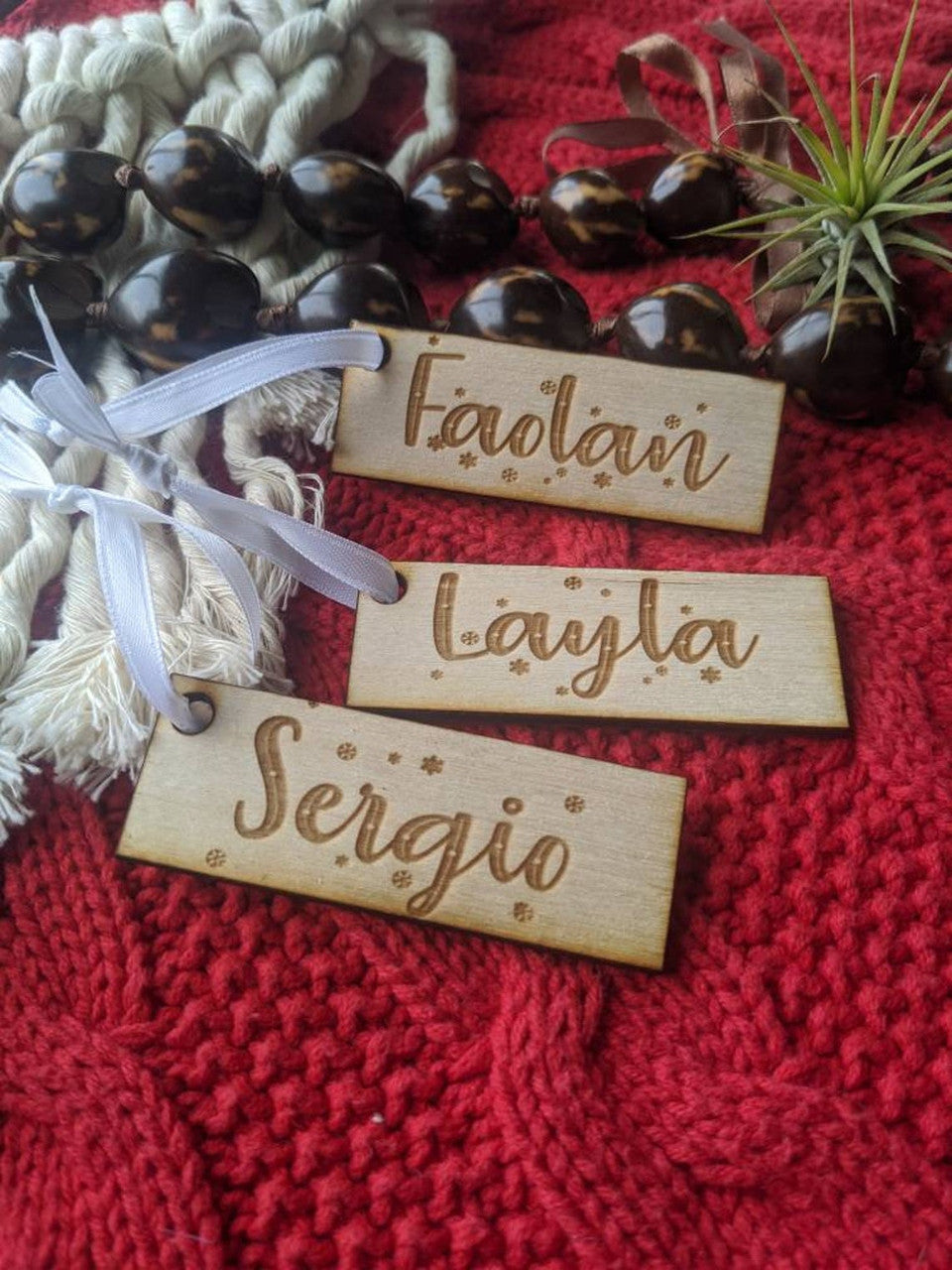 Cute Minimalist Modern Christmas Name Gift Tags - Mini Christmas Ornament - Stocking Tag – Personalized Minimalistic Minimalism