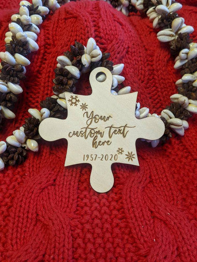 Personalized Saying Puzzle Piece Christmas Ornament Keepsake