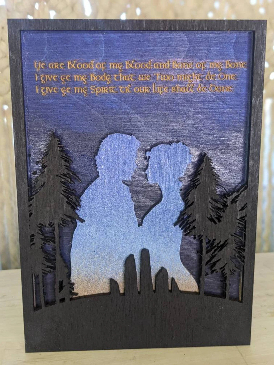 Outlander Fan Art | Claire and Jamie | Outlander Wall Hanging Desk Mate | Craigh Na Dun | Scotland | Scottish Highland | Sassenach