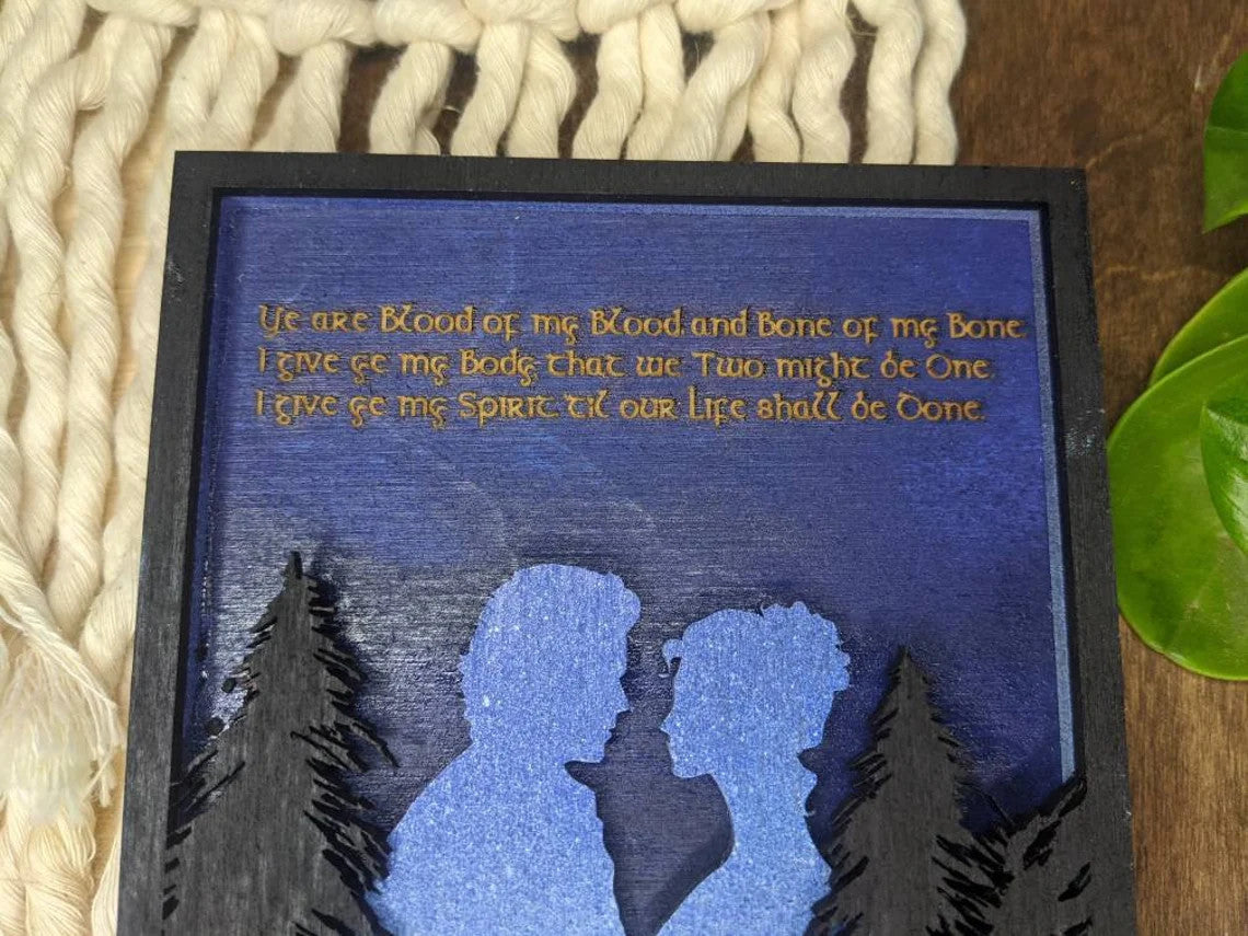 Outlander Fan Art | Claire and Jamie | Outlander Wall Hanging Desk Mate | Craigh Na Dun | Scotland | Scottish Highland | Sassenach