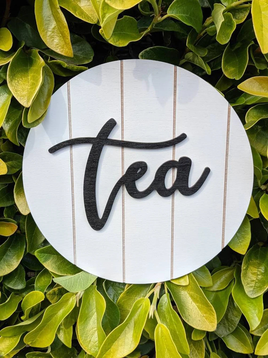 Tea Sign | Dining Room Decor | Kitchen Home Decor | Shiplap | Farmhouse | 3D Wooden Sign | Round Sign | Housewarming Gift | Faux Ship