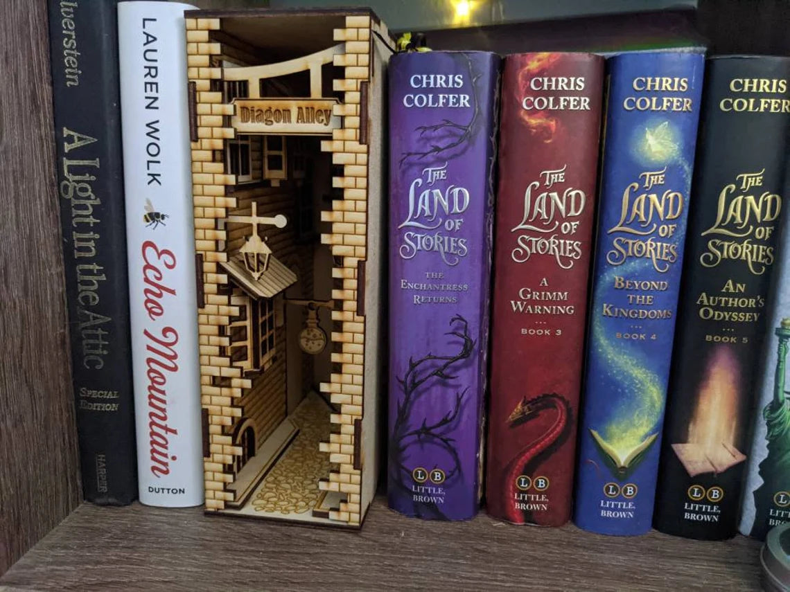 DIY Wizards Alley Book Nook | Book Shelf Insert Kit | Magic Alley | HP Inspired | Themed Wizard Library Book Nook