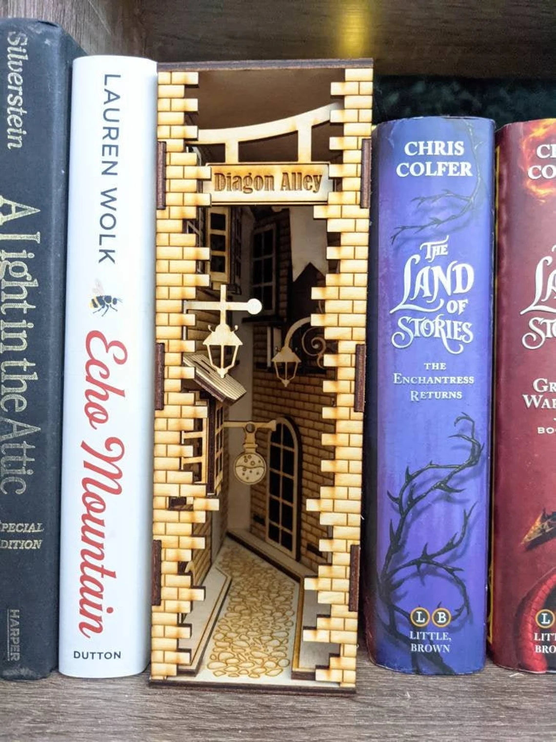 DIY Wizards Alley Book Nook, Book Shelf Insert Kit, Magic Alley