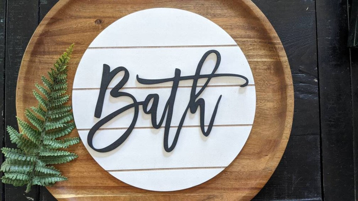 Bath Sign | Bathroom Humor Decor | Home Decor | Shiplap | Farmhouse | 3D Wooden Sign | Round Sign | Housewarming Gift | Faux Ship