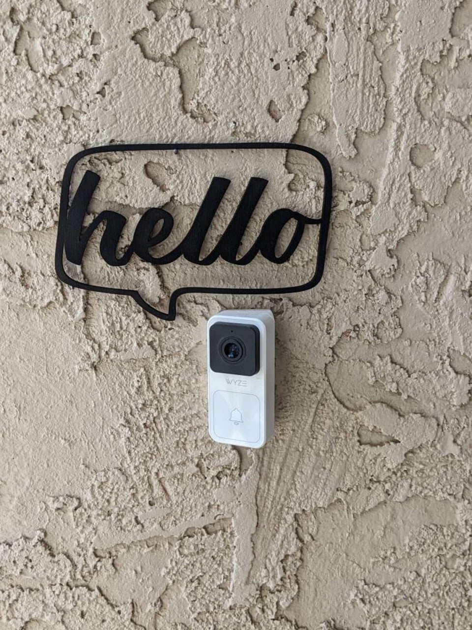 Hello or Hola Speech Bubble Doorbell Sign | Front Door Sign | Hello Door Sign | Hola Door Sign | Housewarming Gift | Door Camera Ideas