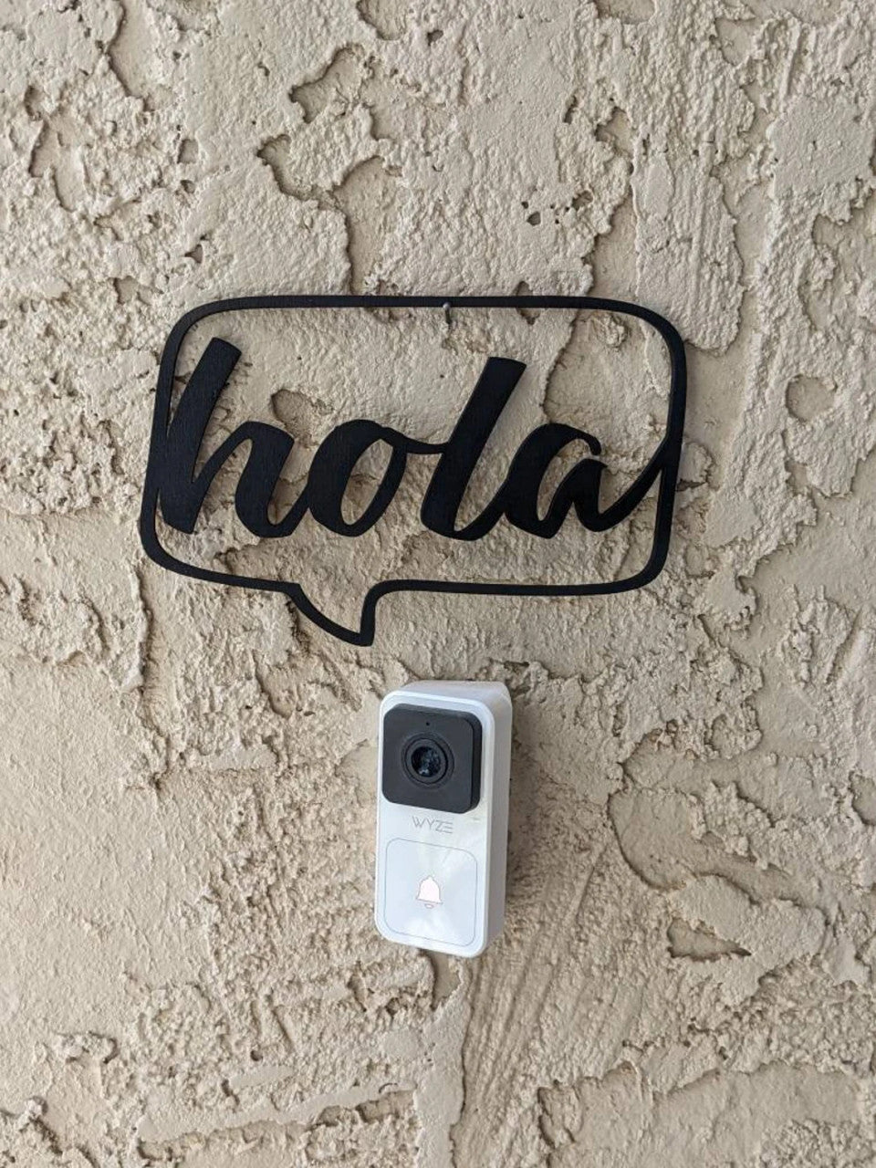 Hello or Hola Speech Bubble Doorbell Sign | Front Door Sign | Hello Door Sign | Hola Door Sign | Housewarming Gift | Door Camera Ideas