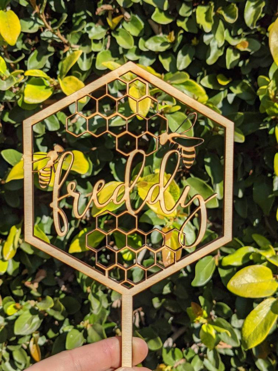 Custom Bee Age or Name Cake Topper